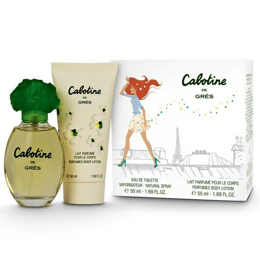 ....Grès Cabotine - Eau De Toilette Gift Set (Cabotine EDT Spray 100ml + Body Lotion 200ml)..Cabotine 歌寶婷 清秀佳人(綠色)大雙重奏套裝(香水EDT 100ML+香體乳200ML)....
